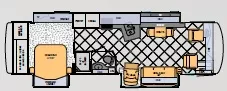 35' 2014 Newmar Ventana 3434 340hp Cummins w/3 Slides Floorplan