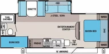 29' 2013 Jayco Jay Flight 25BHS w/Slide - Bunk House Floorplan