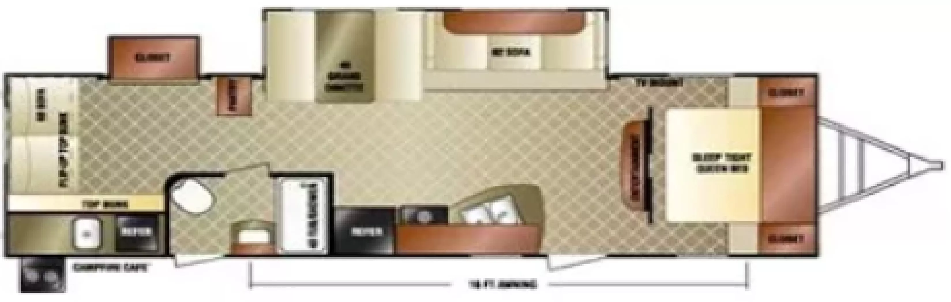 31' 2013 Venture RV Sportrek ST310VJS w/2 Slides & Generator Floorplan