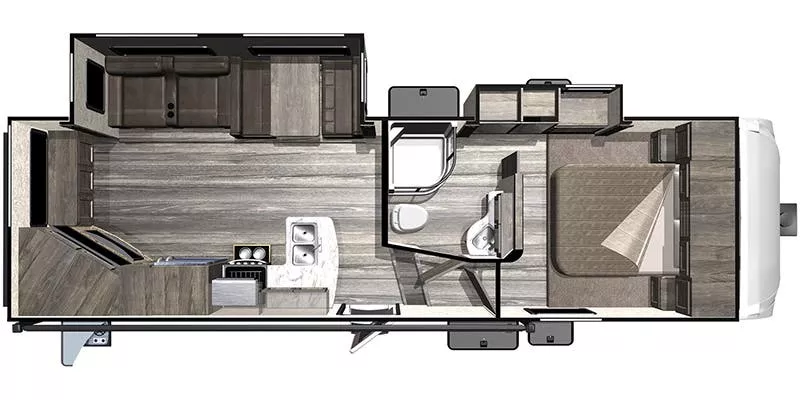 29' 2019 Highland RV Open Range Ultra Lite 2502RE w/2 Slides Floorplan