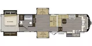 41' 2018 Keystone Alpine 3800FK w/5 Slides Floorplan