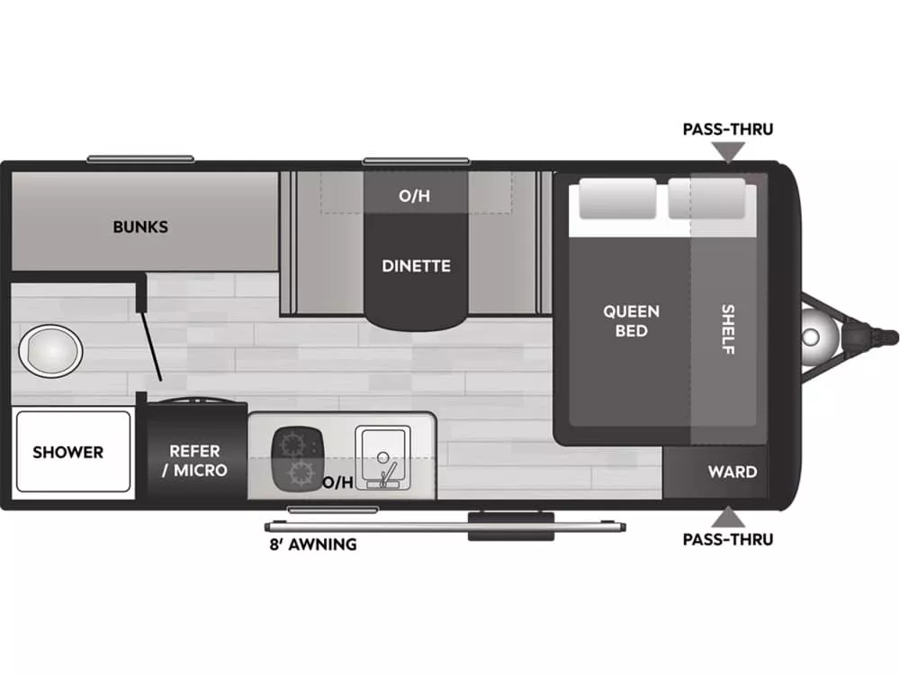 21' 2026 Keystone Coleman 17B - Bunk House Floorplan
