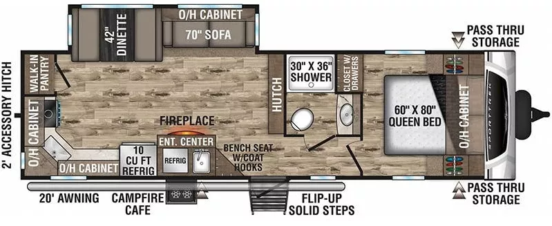 33' 2021 Venture RV Sporttrek 291VRK w/Slide Floorplan