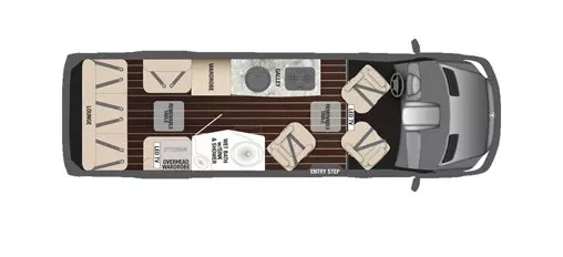 23' 2014 Airstream Interstate Series 3500 LOUNGE Floorplan