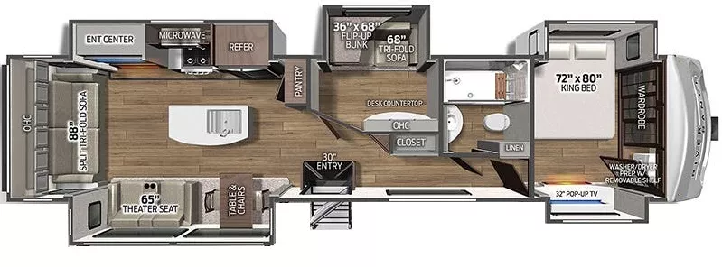 42' 2022 Forest River River Ranch 392MB w/5 Slides - Bunk House Floorplan