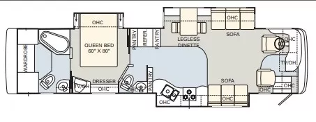 41' 2005 Monaco Diplomat 40DST 400hp Cummins w/3 Slides Floorplan