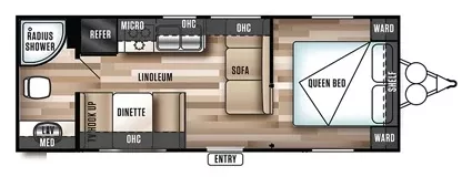 26' 2017 Forest River Wildwood X-Lite 241QBXL Floorplan