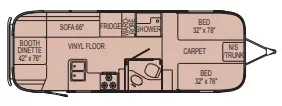 26' 2006 Airstream Safari 75th Anniv 25LS Floorplan