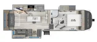 33' 2024 Grand Design Reflection 303RLS w/3 Slides Floorplan