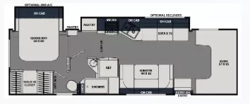 31' 2021 Forest River Leprechaun Premier 311FS w/2 Slides Floorplan