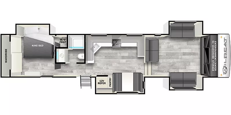 43' 2024 Forest River Wildcat 35FL w/4 Slides Floorplan