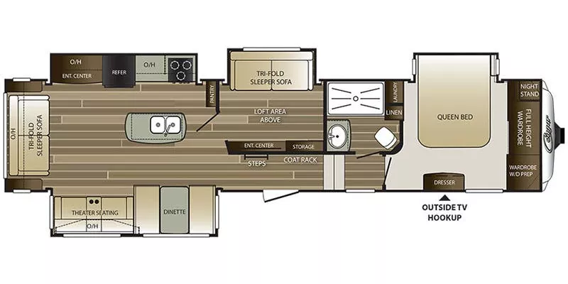 40' 2018 Keystone Cougar 359MBI w/4 Slides - Bunk House Floorplan