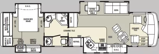 40' 2006 Travel Supreme 40DS04 400hp Cummins w/4 Slides Floorplan