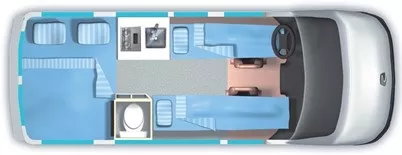 19' 2014 Roadtrek 170 VERSATILE Floorplan