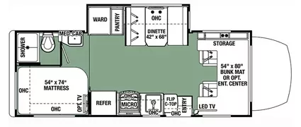 24' 2018 Forest River Forester Mbs 2401S w/Slide Floorplan