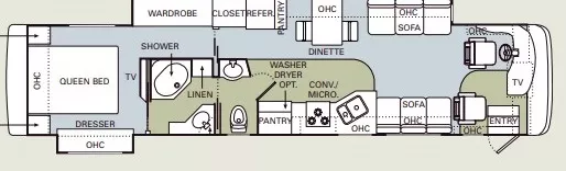 40' 2006 Monaco Safari Cheetah 40SFD 350hp Caterpillar w/2 Slides Floorplan