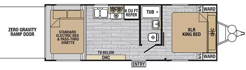 30' 2017 Forest River Xlr Nitro 23KW - Toy Hauler Floorplan