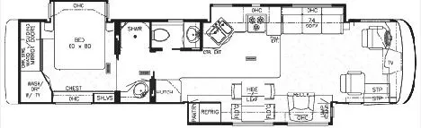 41' 2004 Newmar Dutch Star 4011 370hp Cummins w/3 Slides Floorplan