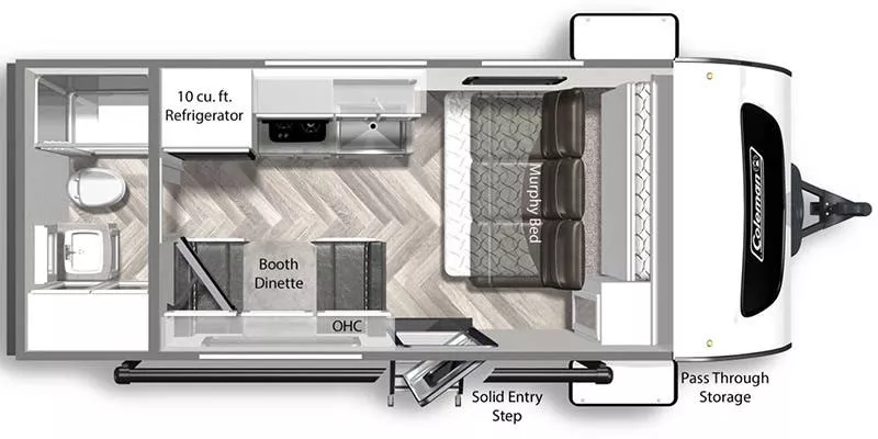 21' 2023 Coleman Dutchmen Rubicon 1748RB Floorplan