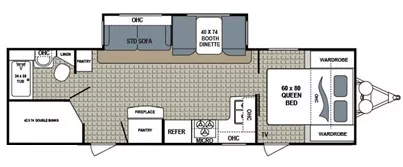 32' 2017 Dutchmen Kodiak K2 w/Slide Floorplan