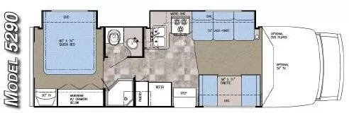 31' 2006 Gulf Stream Conquest B-Touring Cruiser 5290 w/2 Slides Floorplan