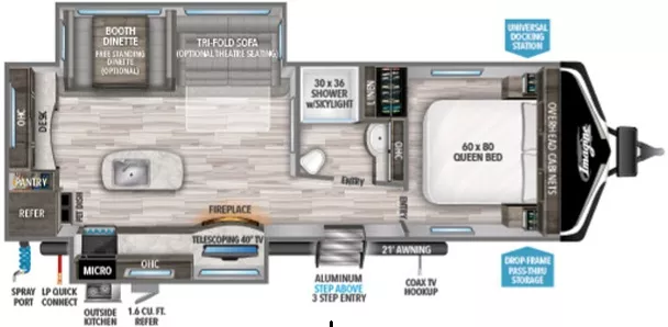 33' 2021 Grand Design Imagine 2670MK w/2 Slides Floorplan