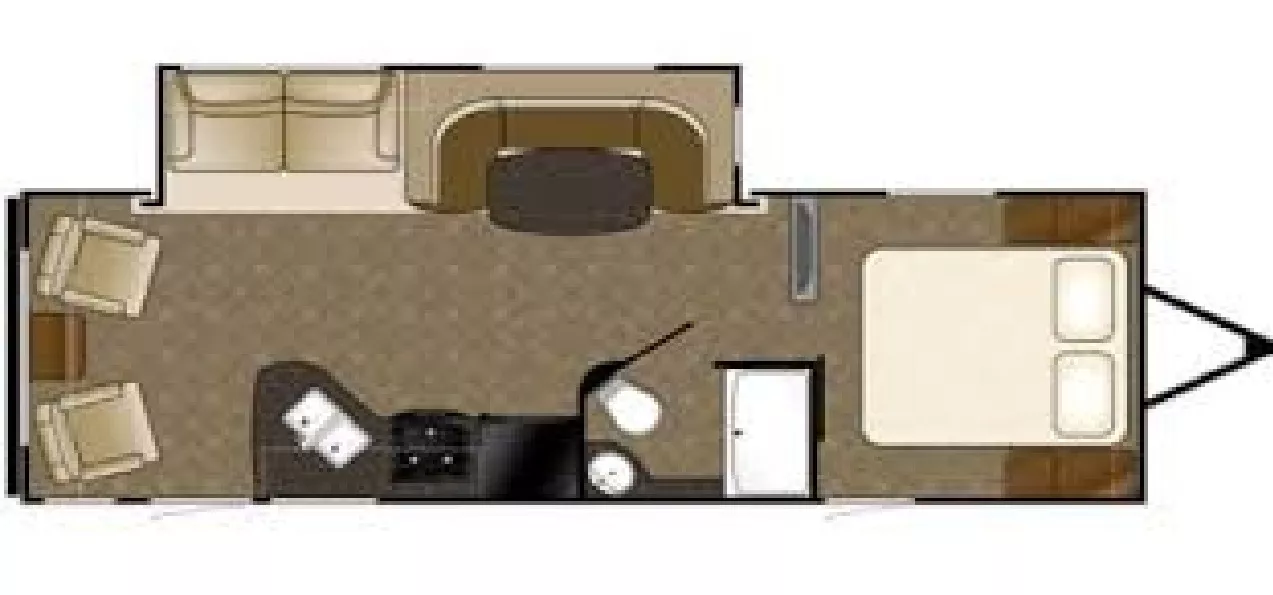 30' 2014 Keystone Trailrunner 25RL Floorplan