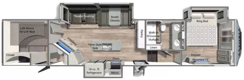 40' 2022 Dutchmen Astoria 3603LFP w/3 Slides - Bunk House Floorplan