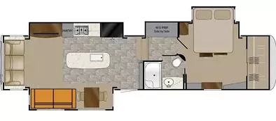 40' 2017 Heartland Landmark 365 OSHKOSH w/3 Slides Floorplan