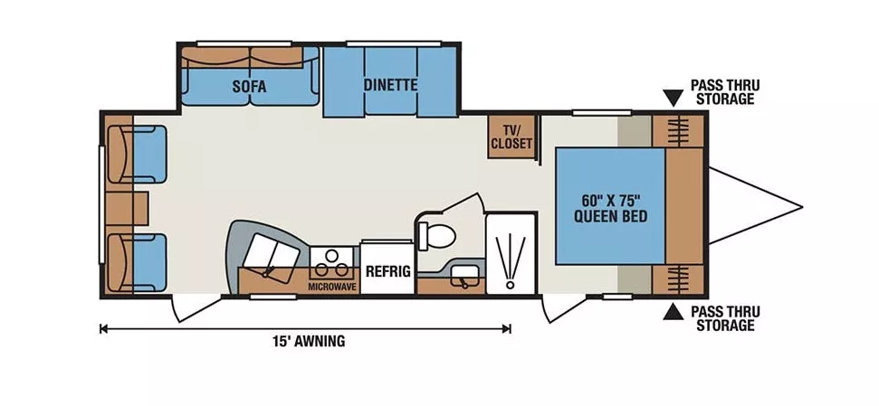 29' 2016 Kz Sportsmen Show Stopper 281RLSS w/Slide Floorplan