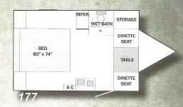 19' 2016 Riverside RV White Water Retro 177SE Floorplan