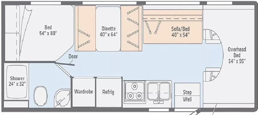 27' 2019 Winnebago Outlook 25J Floorplan