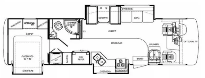 34' 2014 Forest River Georgetown 328TS w/3 Slides Floorplan