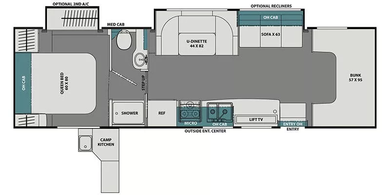 32' 2021 Coachmen Leprechaun 319MB w/2 Slides Floorplan