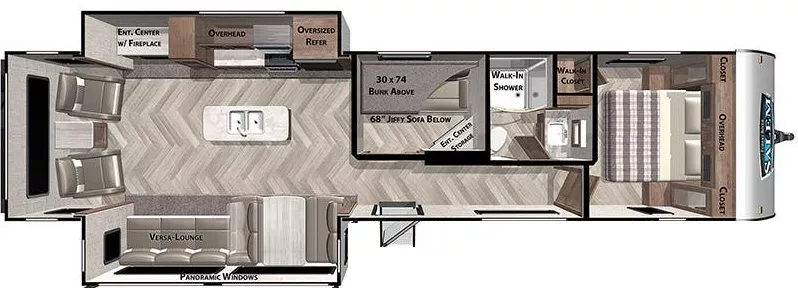 39' 2021 Forest River Salem 34MBS w/3 Slides - Bunk House Floorplan