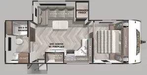 26' 2022 Forest River Wildwood 22RBS w/Slide Floorplan