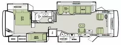 35' 2012 Tiffin Allegro Open Road 35QBA w/4 Slides - Bunk House Floorplan