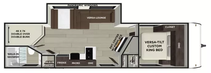 33' 2021 Forest River Salem 26DBUD w/Slide - Bunk House Floorplan