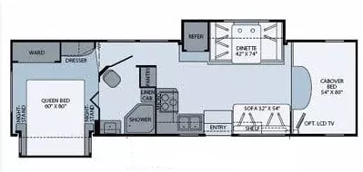 32' 2011 Fleetwood Tioga 31M w/2 Slides Floorplan