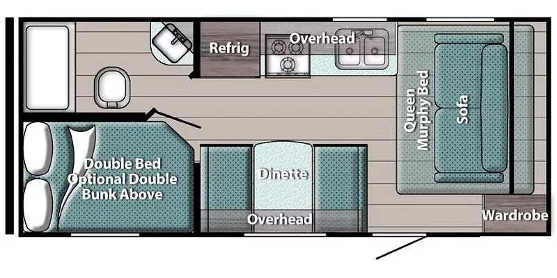 22' 2022 Gulf Stream Conquest Super Lite 197BH - Bunk House Floorplan