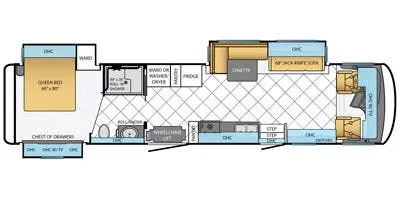 40' 2014 Newmar Canyon Star (Handicap Accessible) 3911 w/3 Slides Floorplan