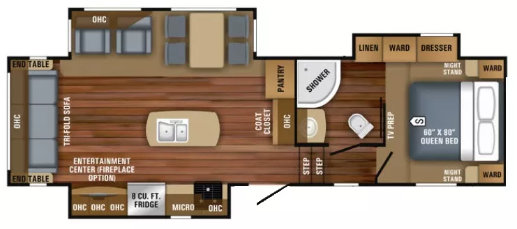 33' 2018 Jayco Eagle Ht 28.5 RSTS w/3 Slides Floorplan