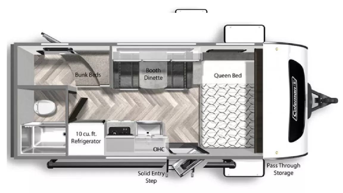21' 2023 Dutchmen Coleman Rubicon 1628BH Floorplan