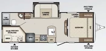 28' 2018 Keystone Bullet Ultra Lite 243BHS w/Slide - Bunk House Floorplan