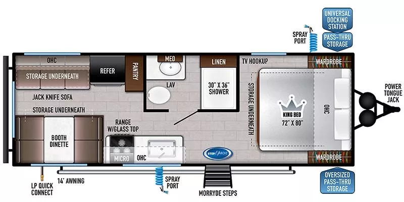 28' 2022 East To West Silver Lake 20KRD Floorplan