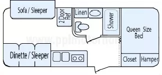 24' 2015 Skyline Eco Camp 20RL w/Slide Floorplan