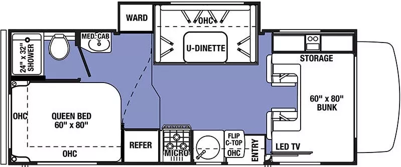 25' 2022 Forest River Sunseeker Le 2150S w/Slide Floorplan