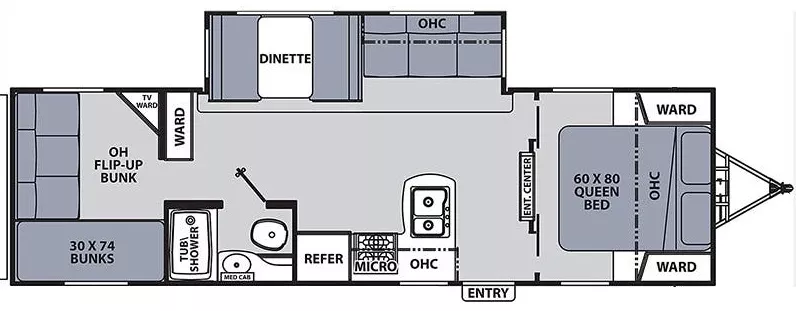 32' 2021 Forest River Coachmen Apex 289TBSS w/Slide - Bunk House Floorplan