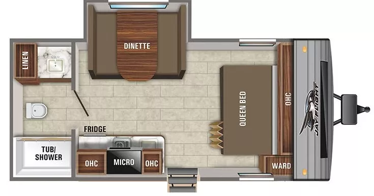 21' 2020 Jayco Jay Flight Slx 183RB w/Slide Floorplan