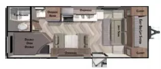 24' 2020 Forest River Salem Cruise Lite 19DBXL - Bunk House Floorplan
